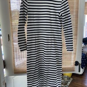 J. Crew navy/cream long sleeve dress